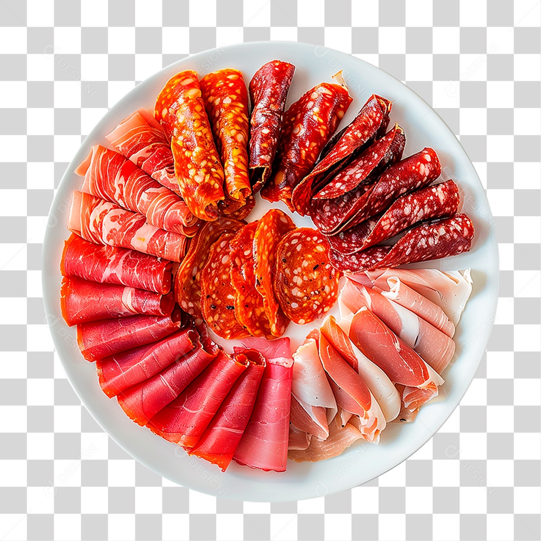 Prato de Salame Italiano PNG Transparente