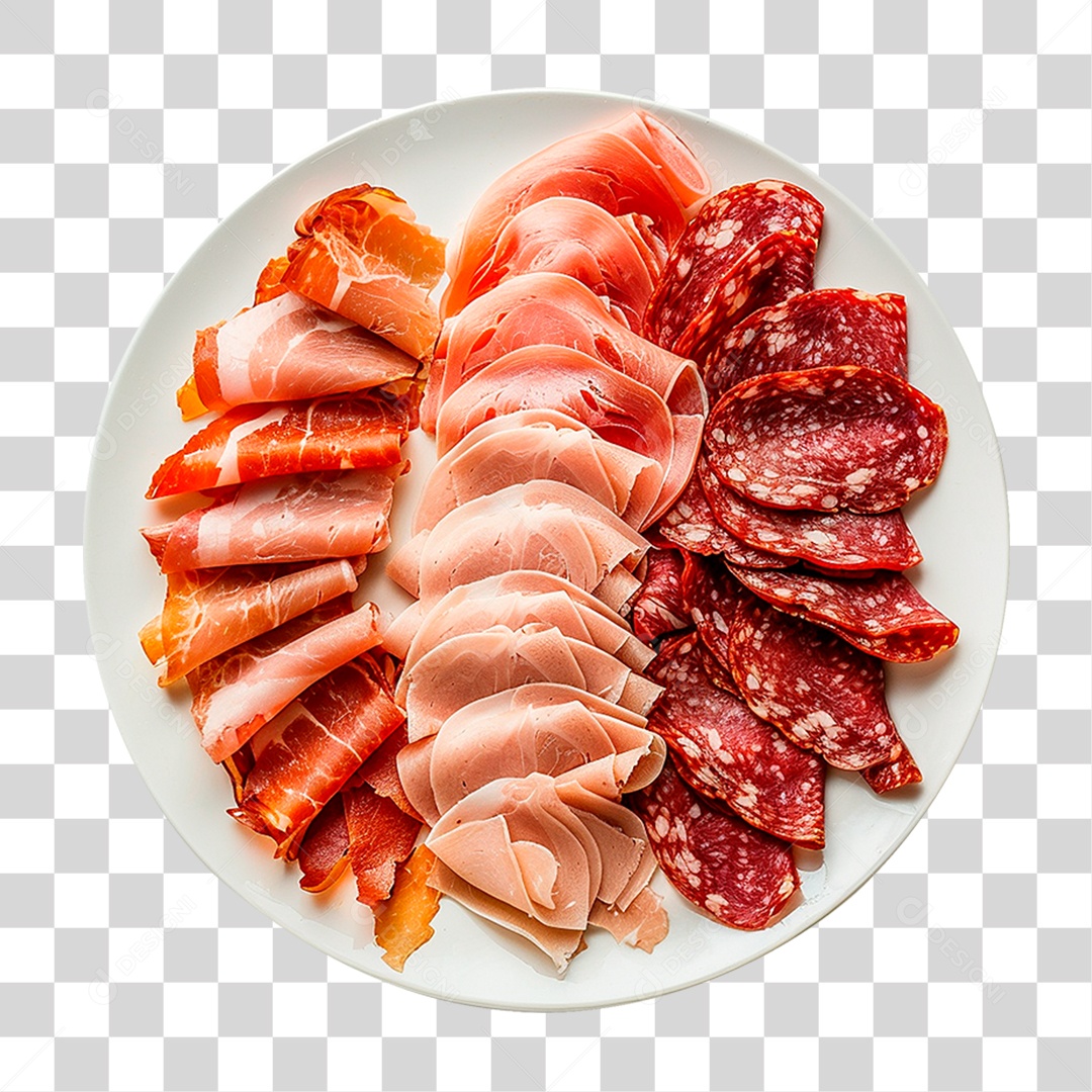 Prato de Salame Italiano PNG Transparente