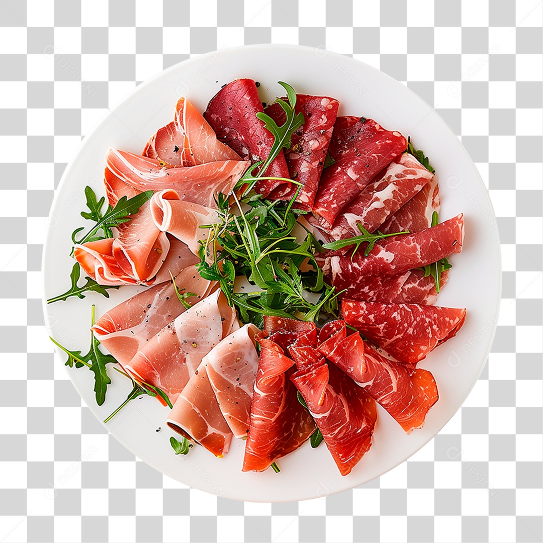 Prato de Salame Italiano PNG Transparente
