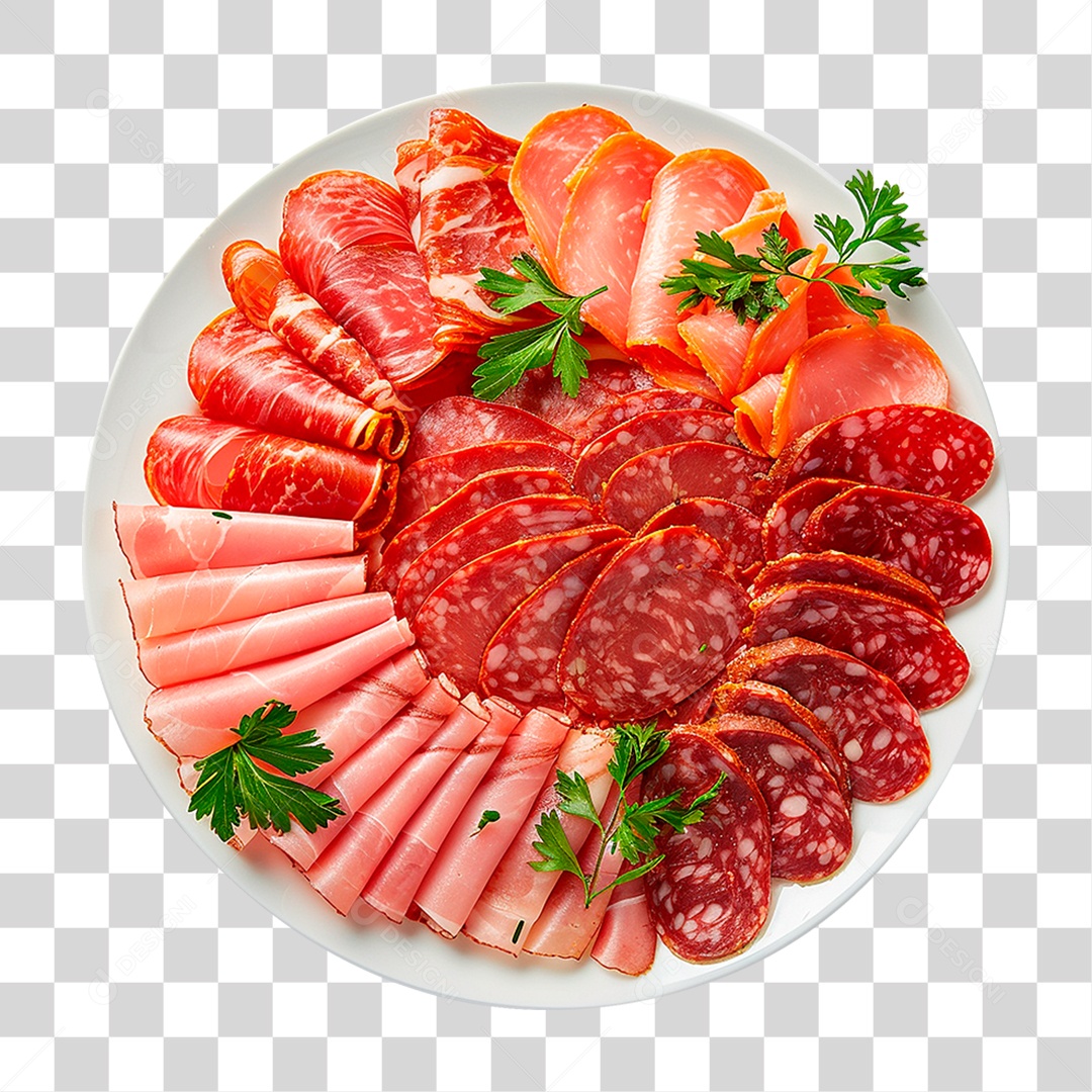 Prato de Salame Italiano PNG Transparente