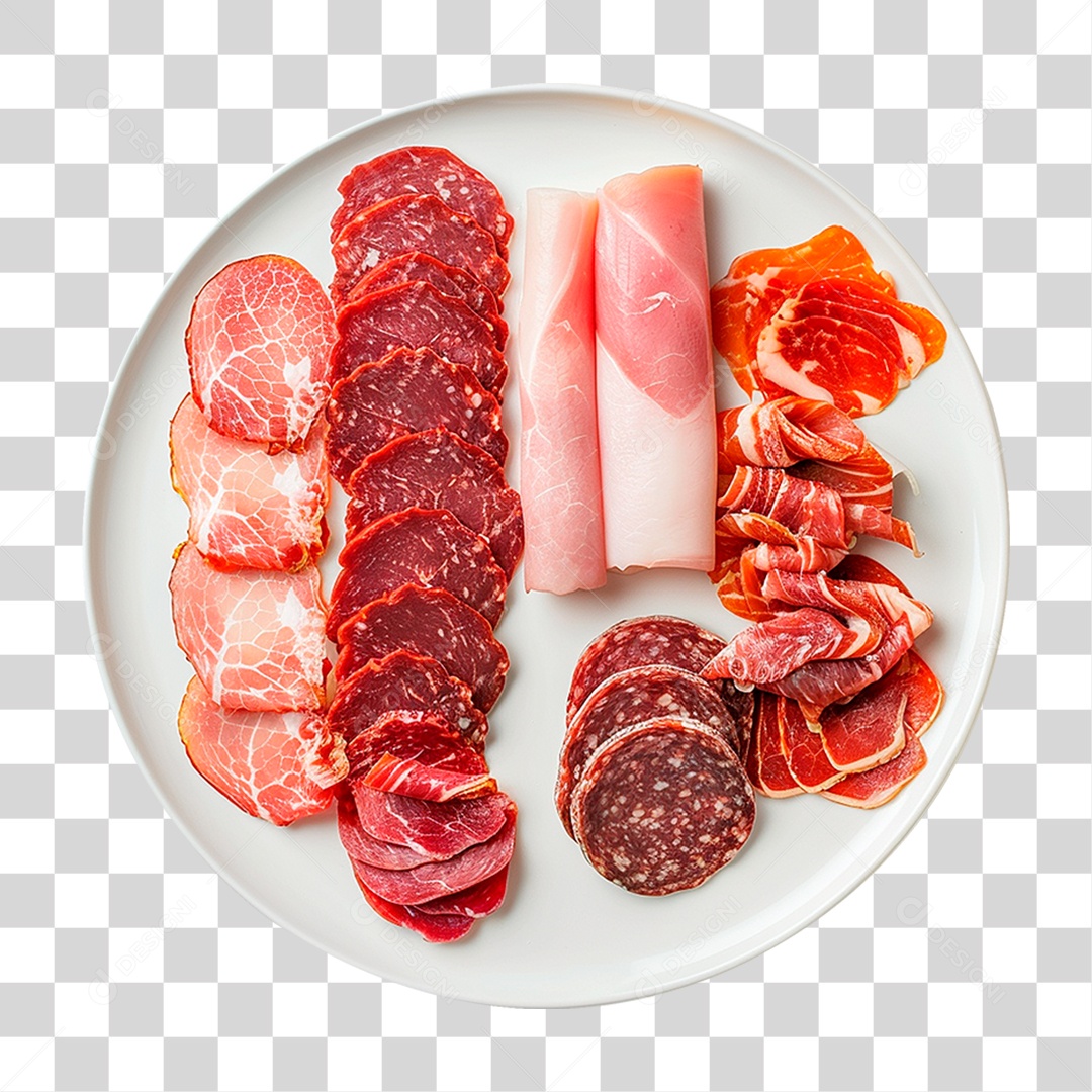 Prato de Salame Italiano PNG Transparente