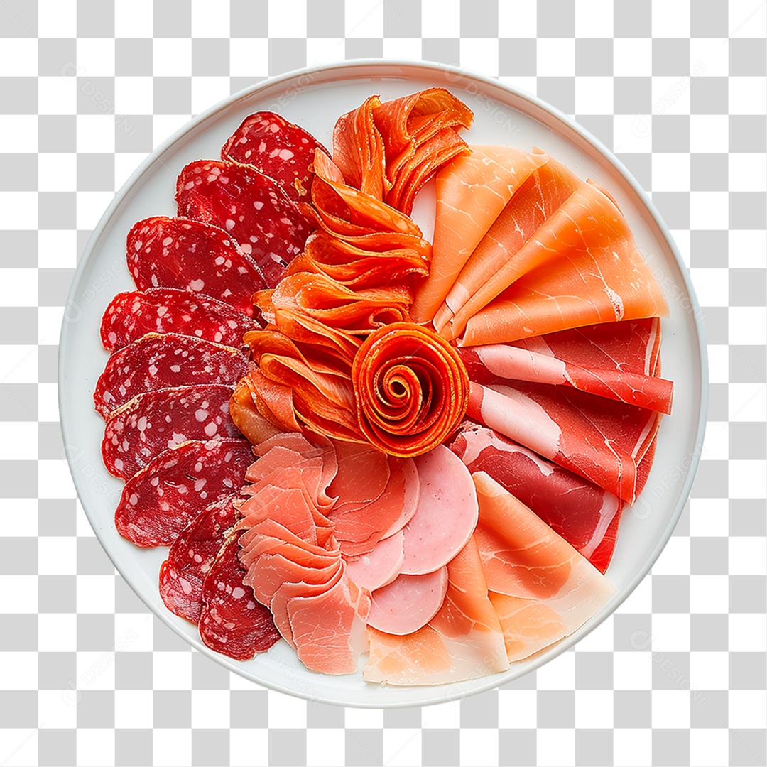 Prato de Salame Italiano PNG Transparente