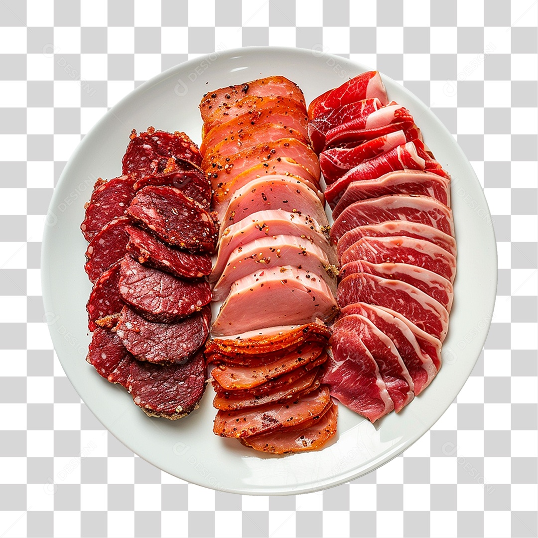 Prato de Salame Italiano PNG Transparente