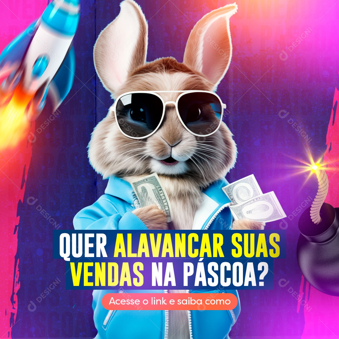 Quer Alavancar suas Vendas na Páscoa Social Media PSD Editável