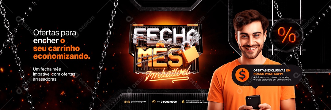 Carrossel Fecha Mês Imbatível Ofertas para Encher o seu Carrinho Social Media PSD Editável