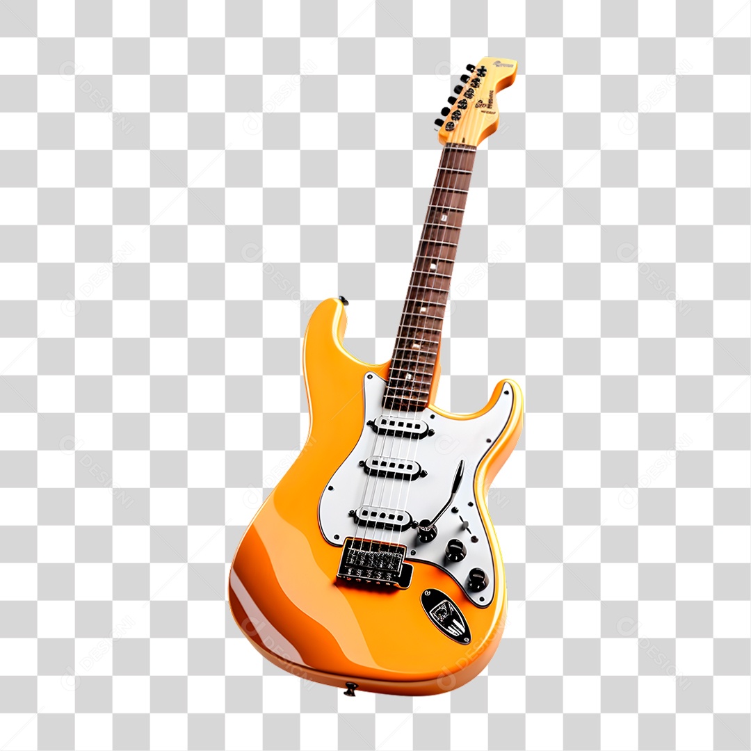 Guitarra Amarela PNG Transparente