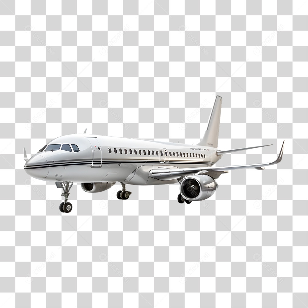 Avião Branco PNG Transparente