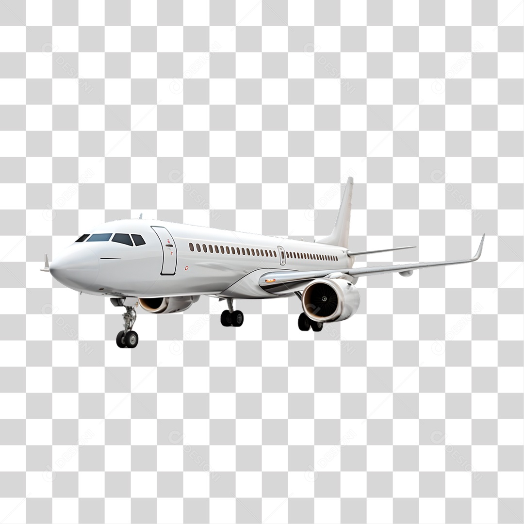 Avião Branco PNG Transparente