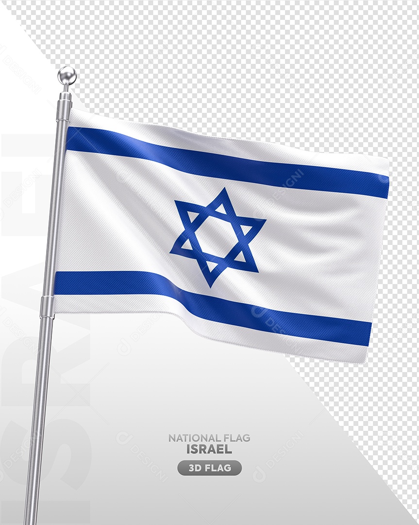 Bandeira de Israel Elemento 3D para Composição PSD