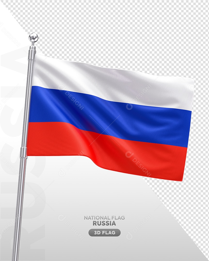 Bandeira da Rússia Elemento 3D para Composição PSD