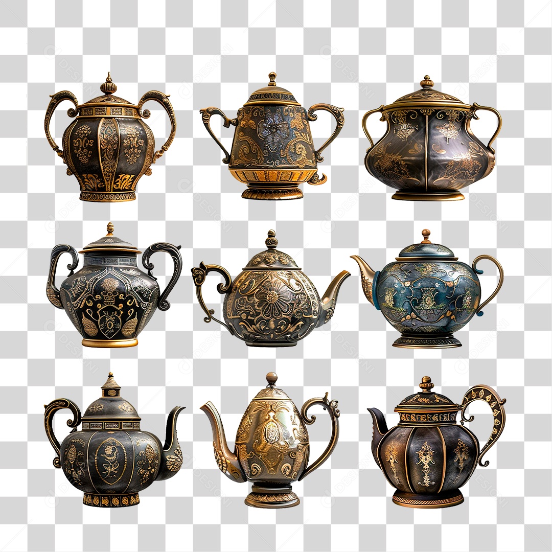 Bule de Cerâmica PNG Transparente