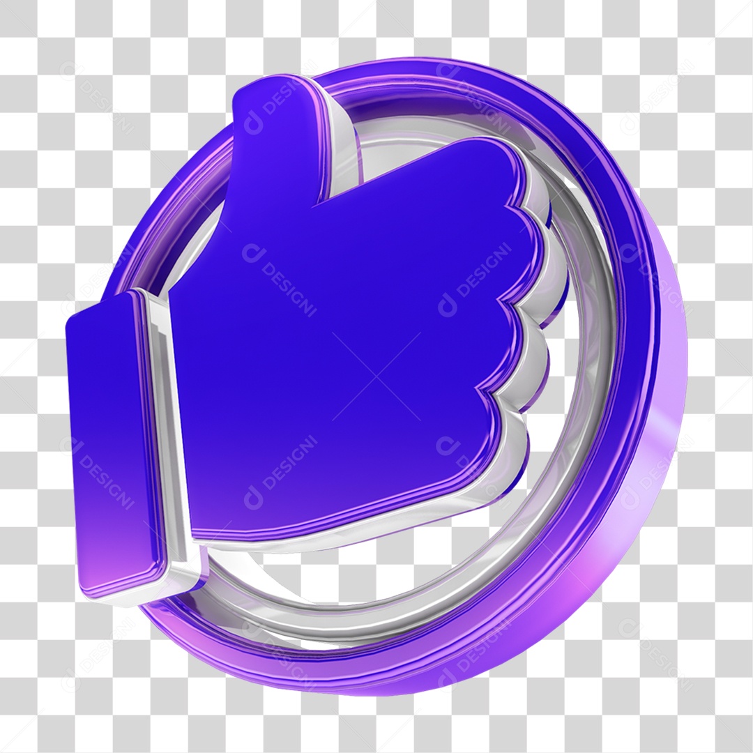 Elemento 3D Like PNG Transparente