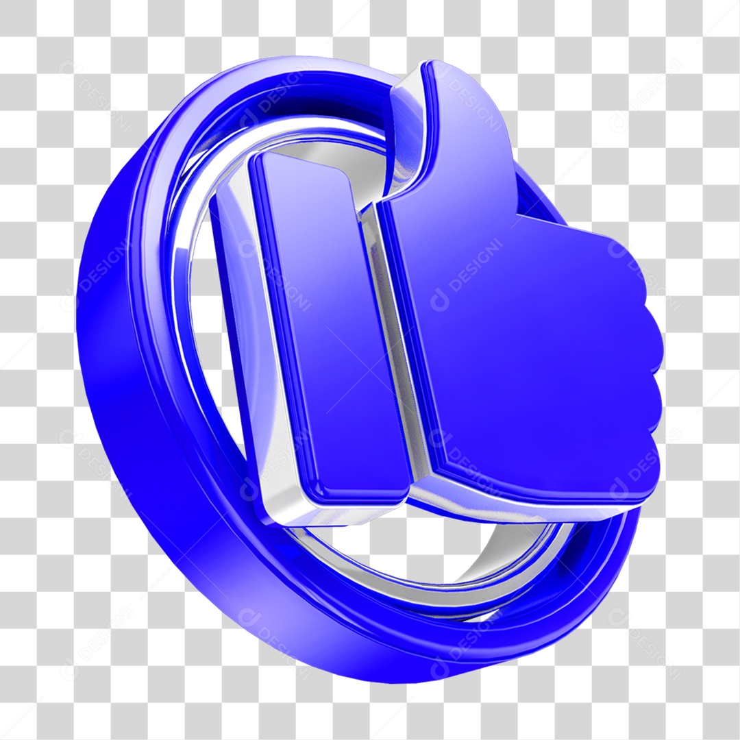 Elemento 3D Like PNG Transparente