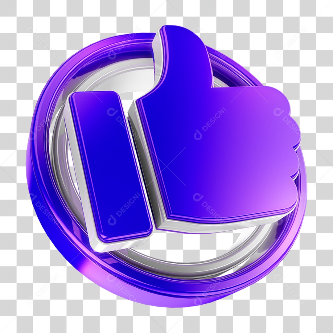 Elemento 3D Like PNG Transparente