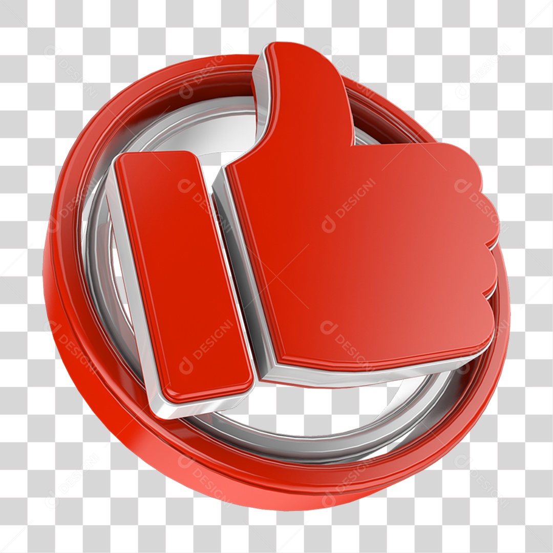 Elemento 3D Like PNG Transparente