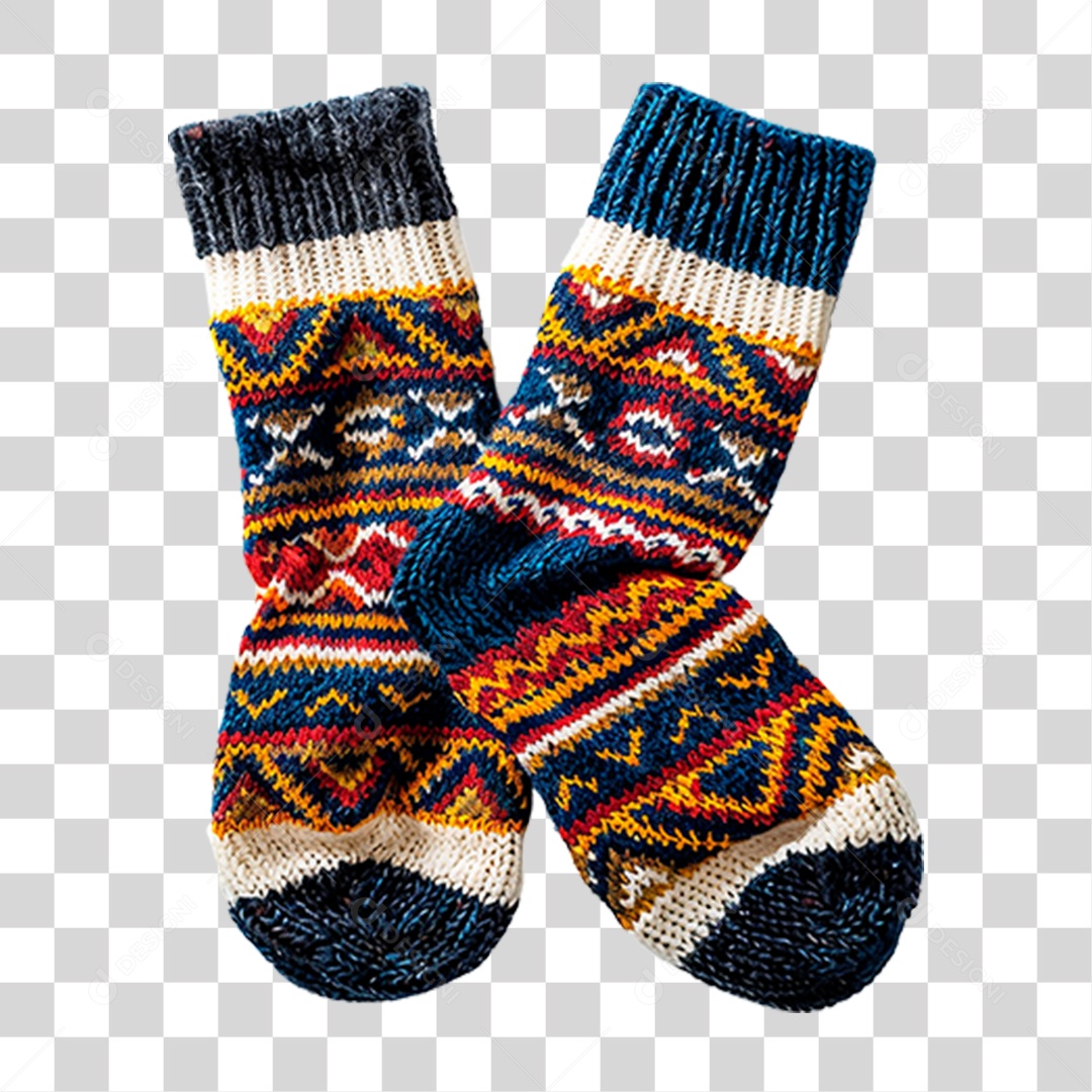 Meia Colorida PNG Transparente