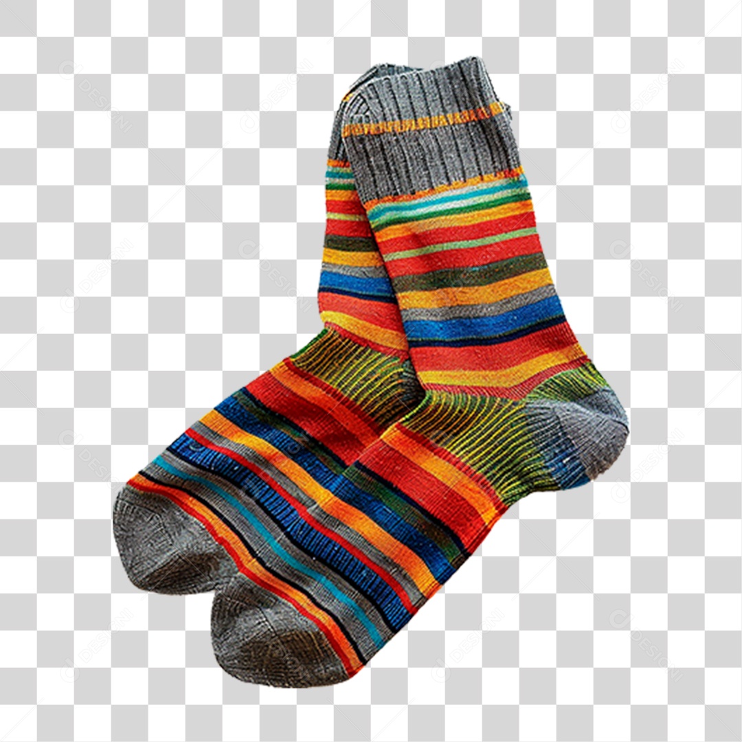 Meia Colorida PNG Transparente