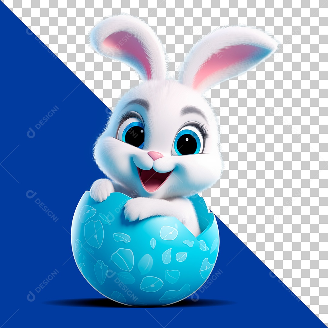 Coelinho da Páscoa Elemento 3D para Composição PSD