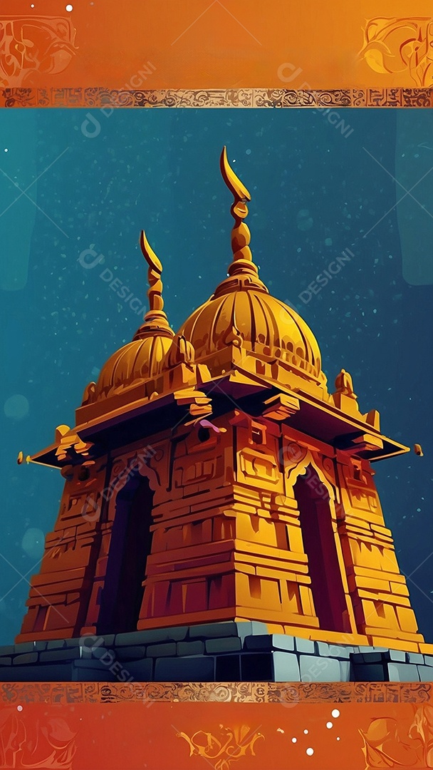 Fundo de ilustração de Ram Navami para texto de espaço de mídia social