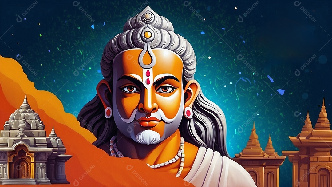 Fundo de ilustração de Ram Navami para texto de espaço de mídia social