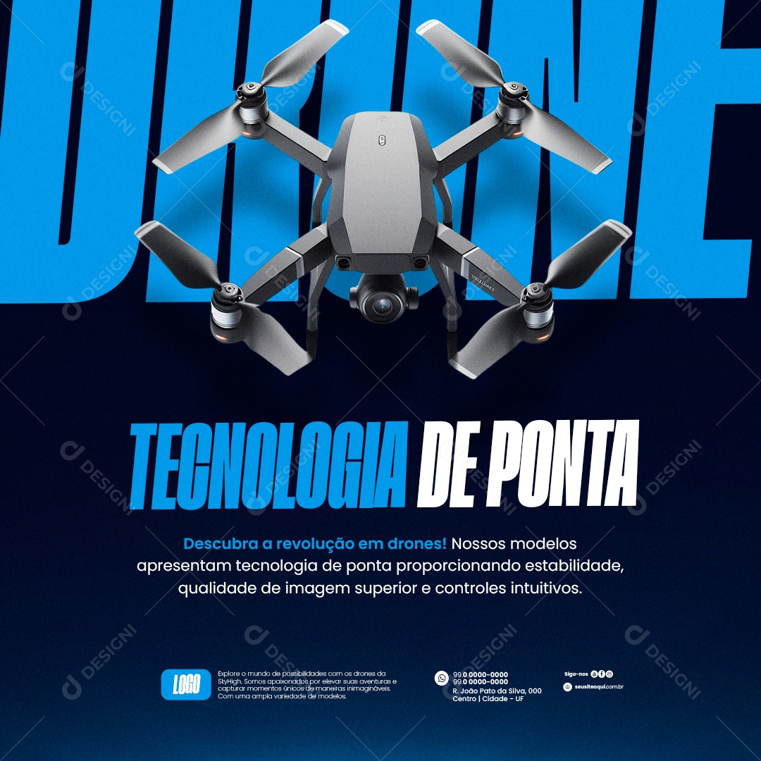 Loja de Drones Tecnologia de Ponta Social Media PSD Editável