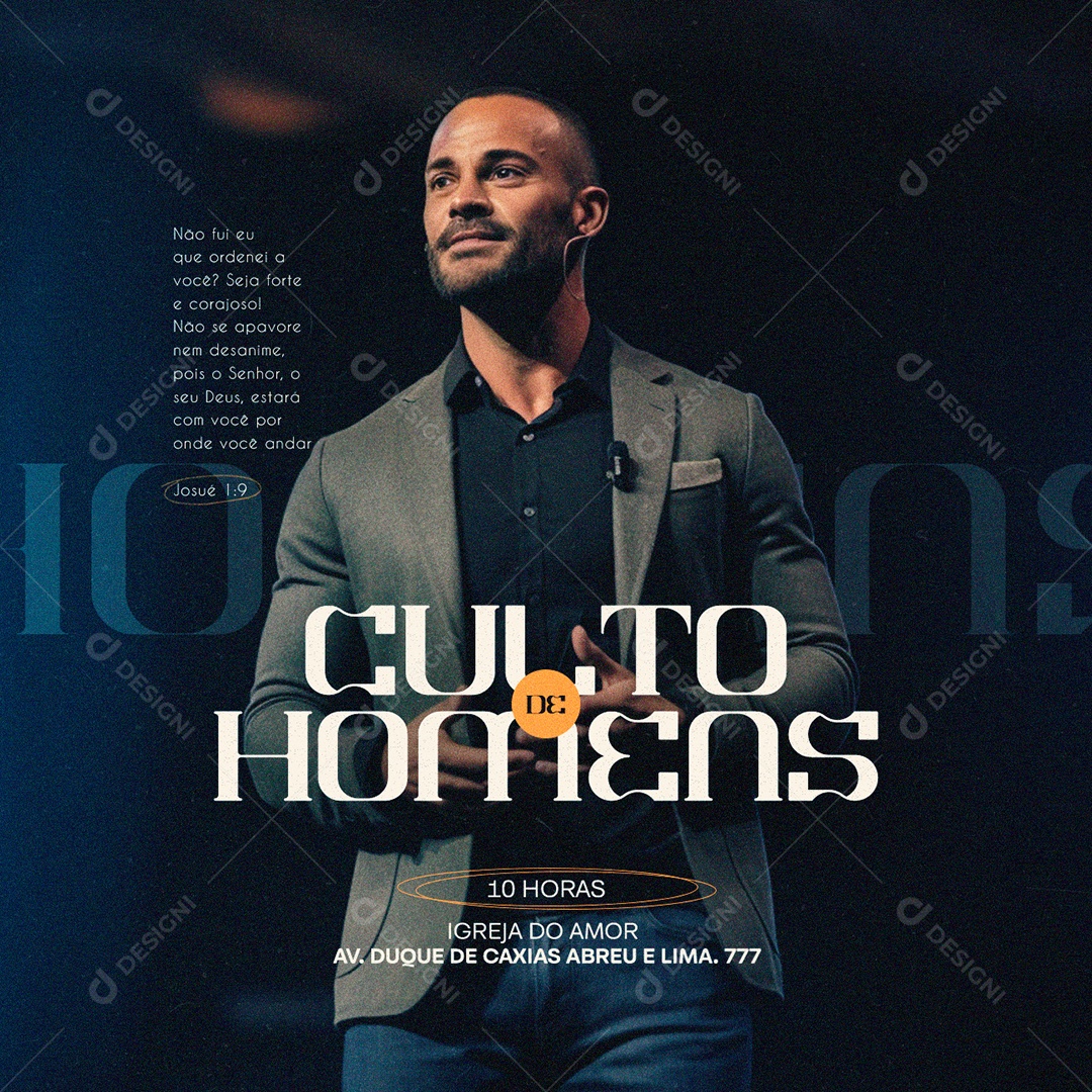 Gospel Culto de Homens Igreja do Amor Social Media PSD Editável