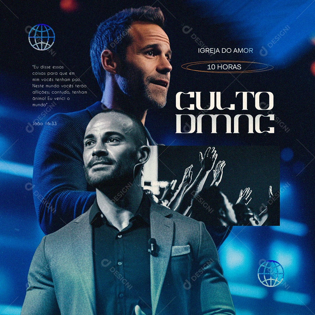 Gospel Culto DMNG Igreja do Amor Social Media PSD Editável