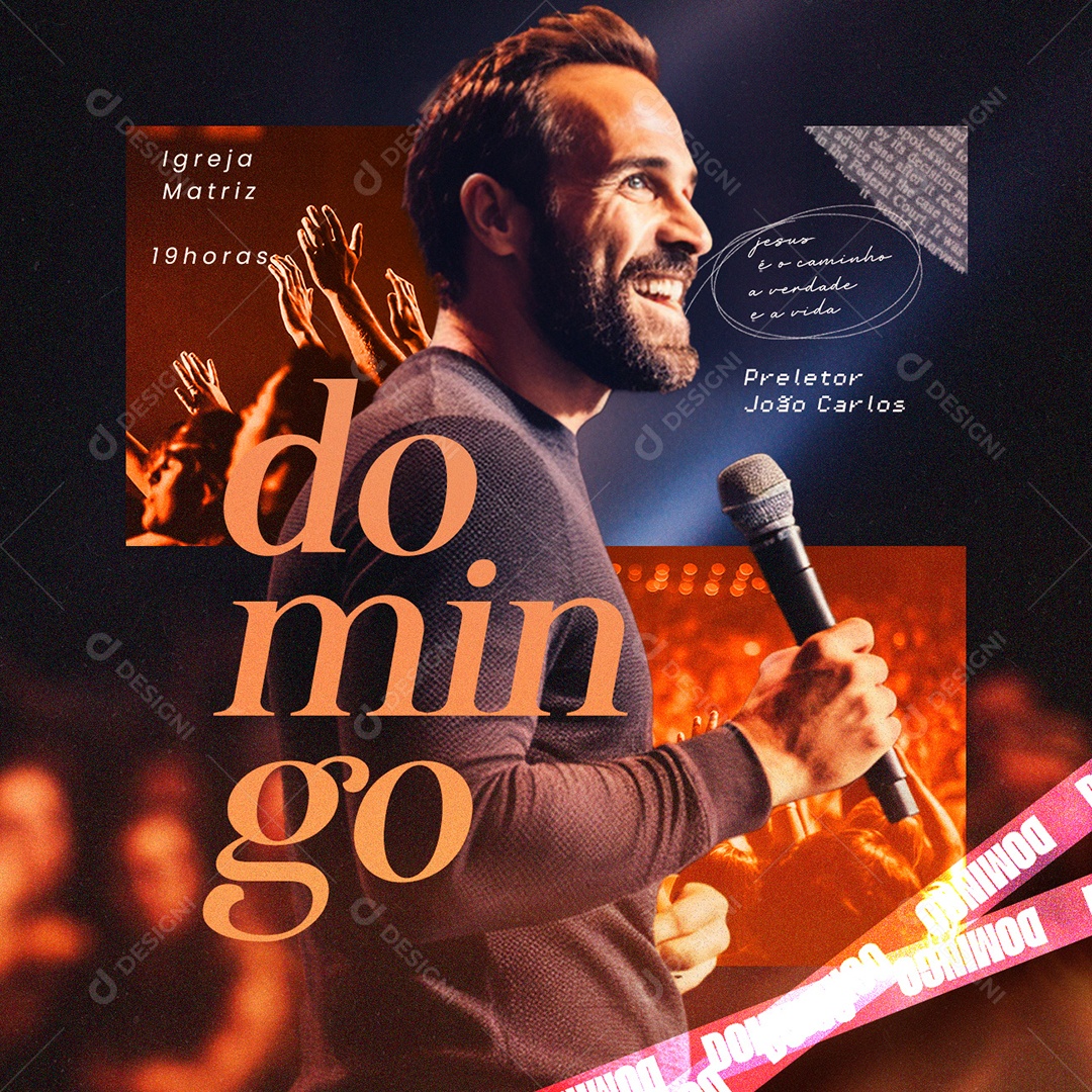 Gospel Igreja Matriz domingo Preletor João Carlos Social Media PSD Editável