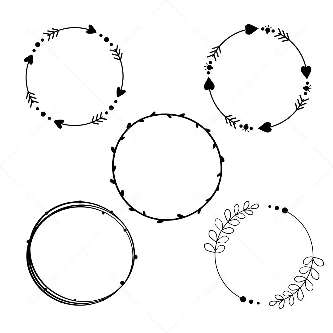 Conjunto de Molduras Ilustração Vetor EPS