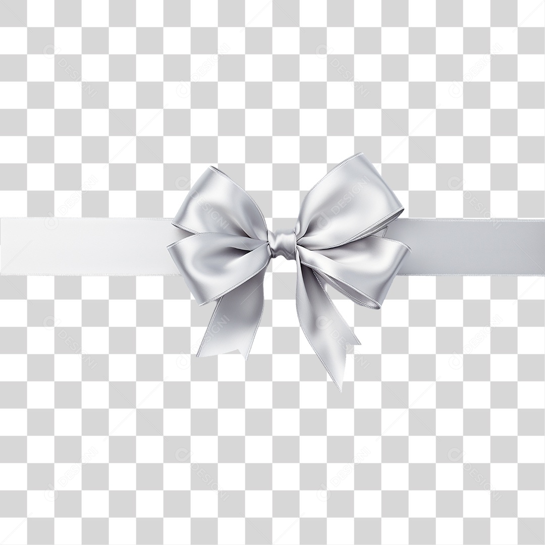 Laço Prateado PNG Transparente