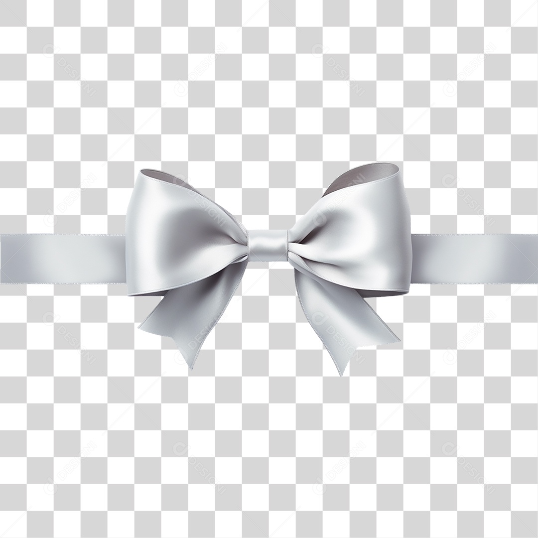 Laço Prateado PNG Transparente