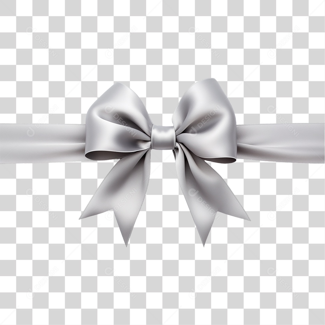 Laço Prateado PNG Transparente
