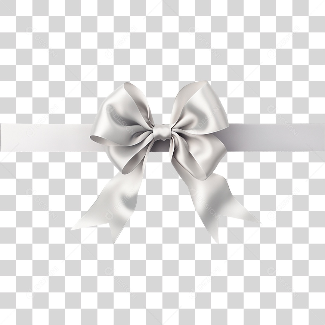 Laço Prateado PNG Transparente