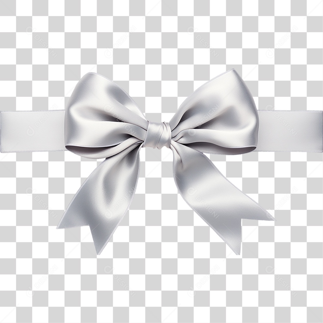 Laço Prateado PNG Transparente