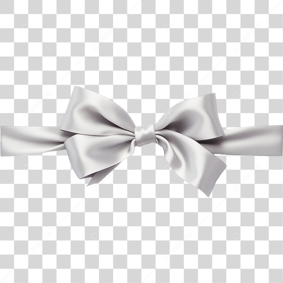 Laço Prateado PNG Transparente