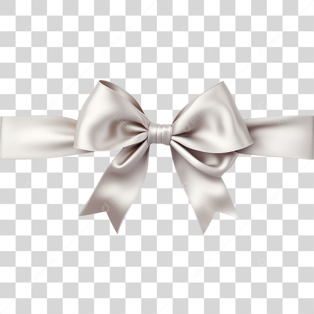 Laço Prateado PNG Transparente