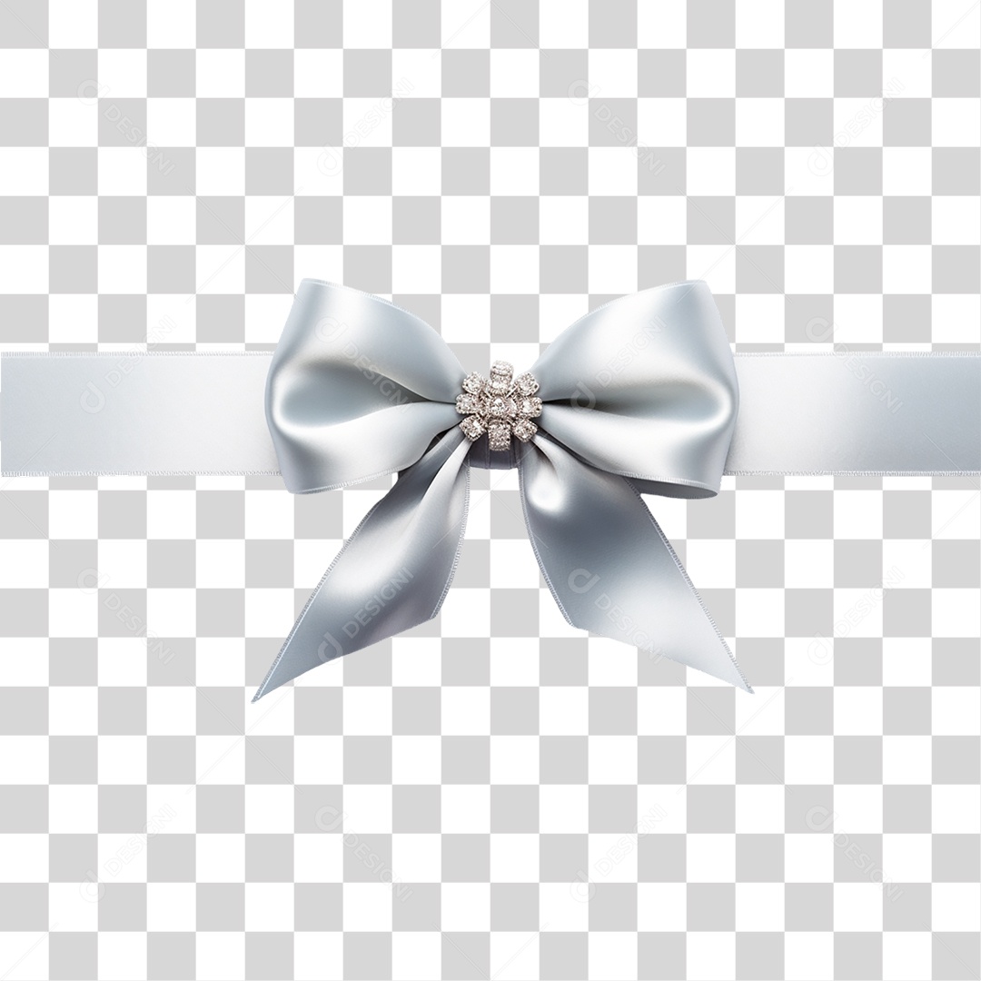 Laço Prateado PNG Transparente