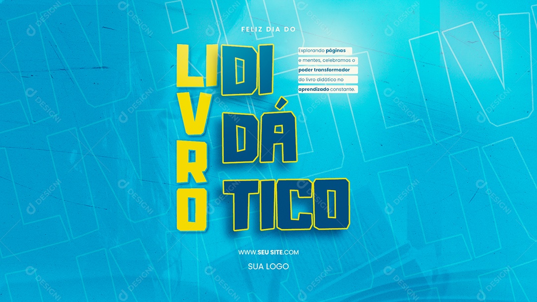 Banner Feliz Dia do Livro Didático 27 de Fevereiro Explorando páginas Social Media PSD Editável