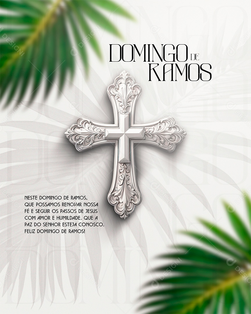 Domingo de Ramos 24 de Março possamos renovar nossa Fé Social Media PSD Editável
