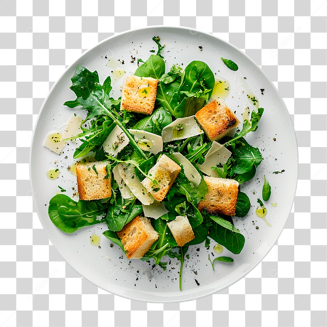Prato de Salada César PNG Transparente