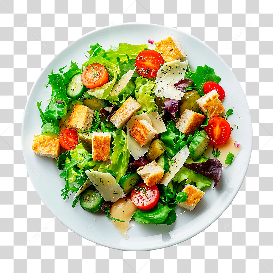 Prato de Salada César PNG Transparente