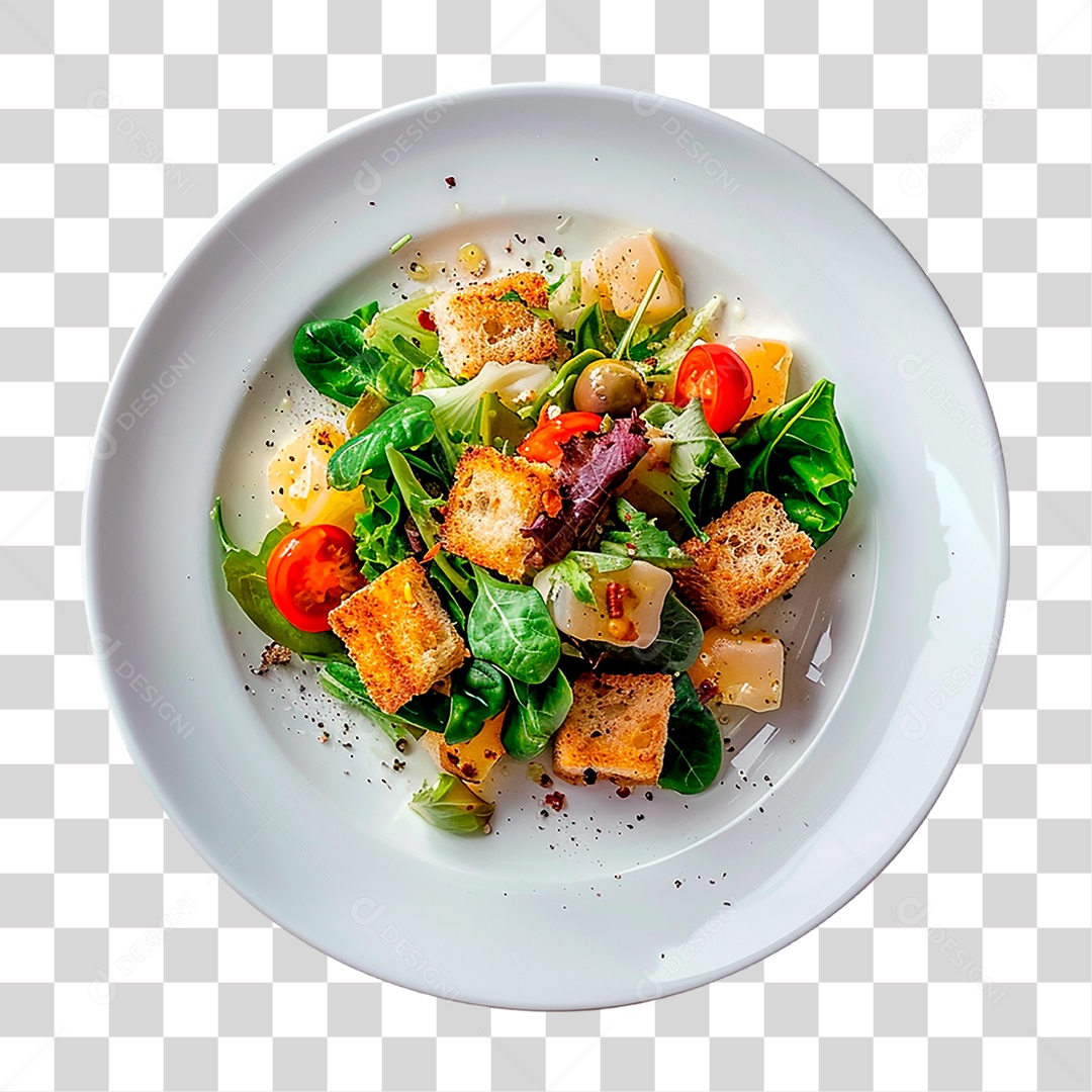 Prato de Salada César PNG Transparente
