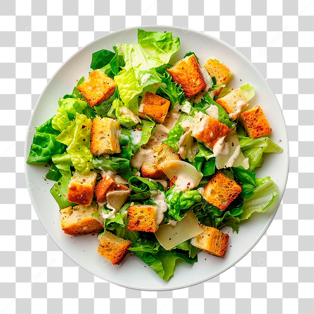Prato de Salada César PNG Transparente
