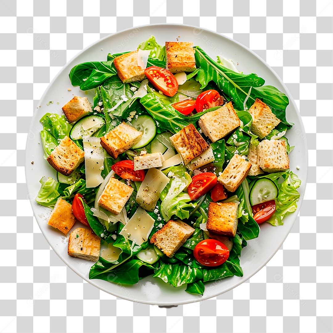 Prato de Salada César PNG Transparente