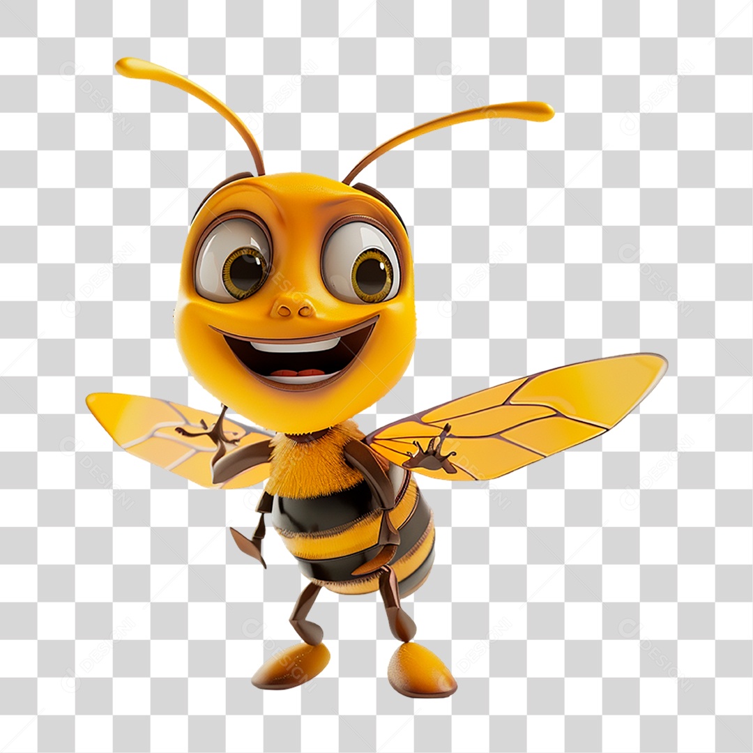 Mascote Abelha PNG Transparente