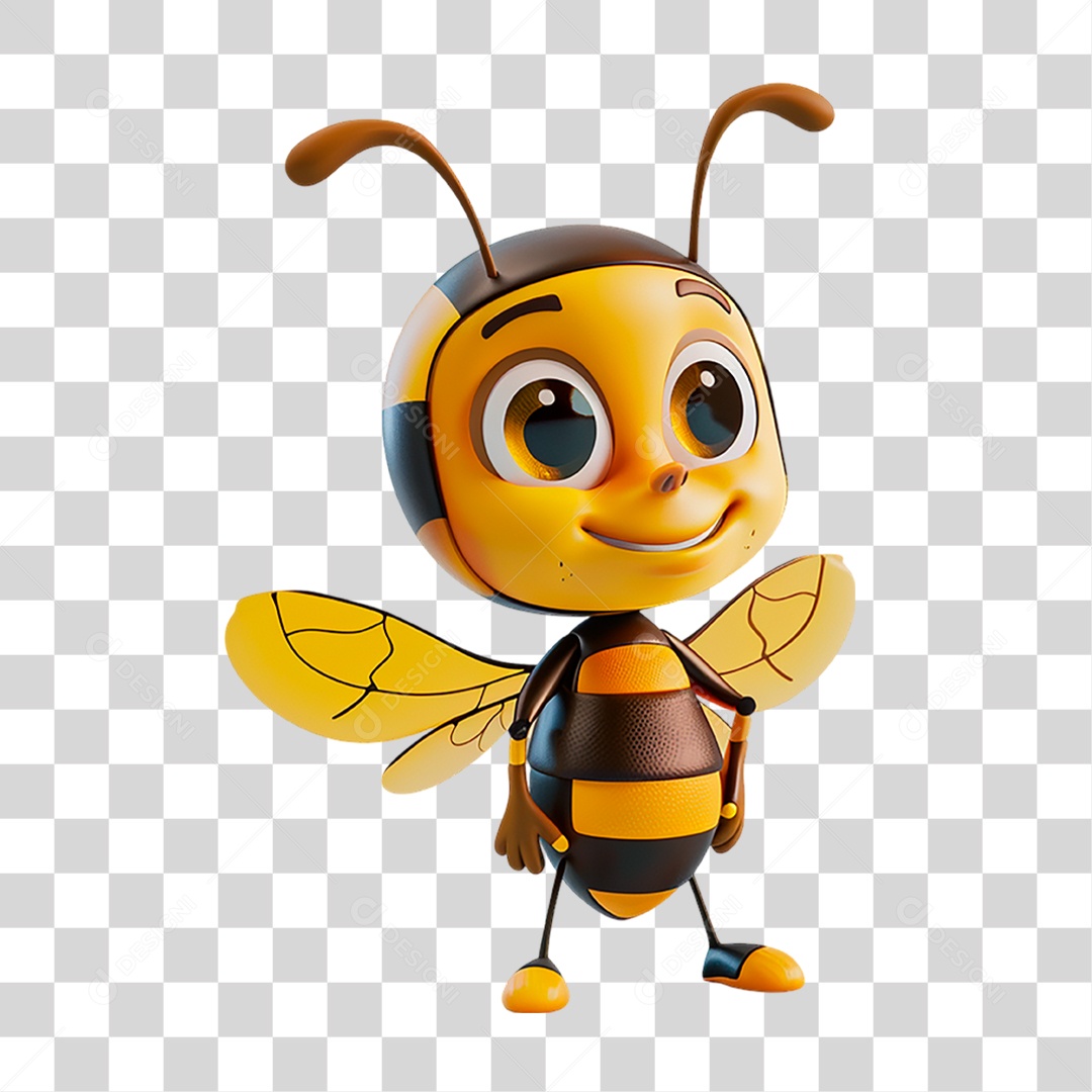 Mascote Abelha PNG Transparente
