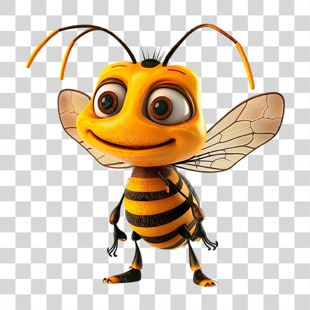 Mascote Abelha PNG Transparente
