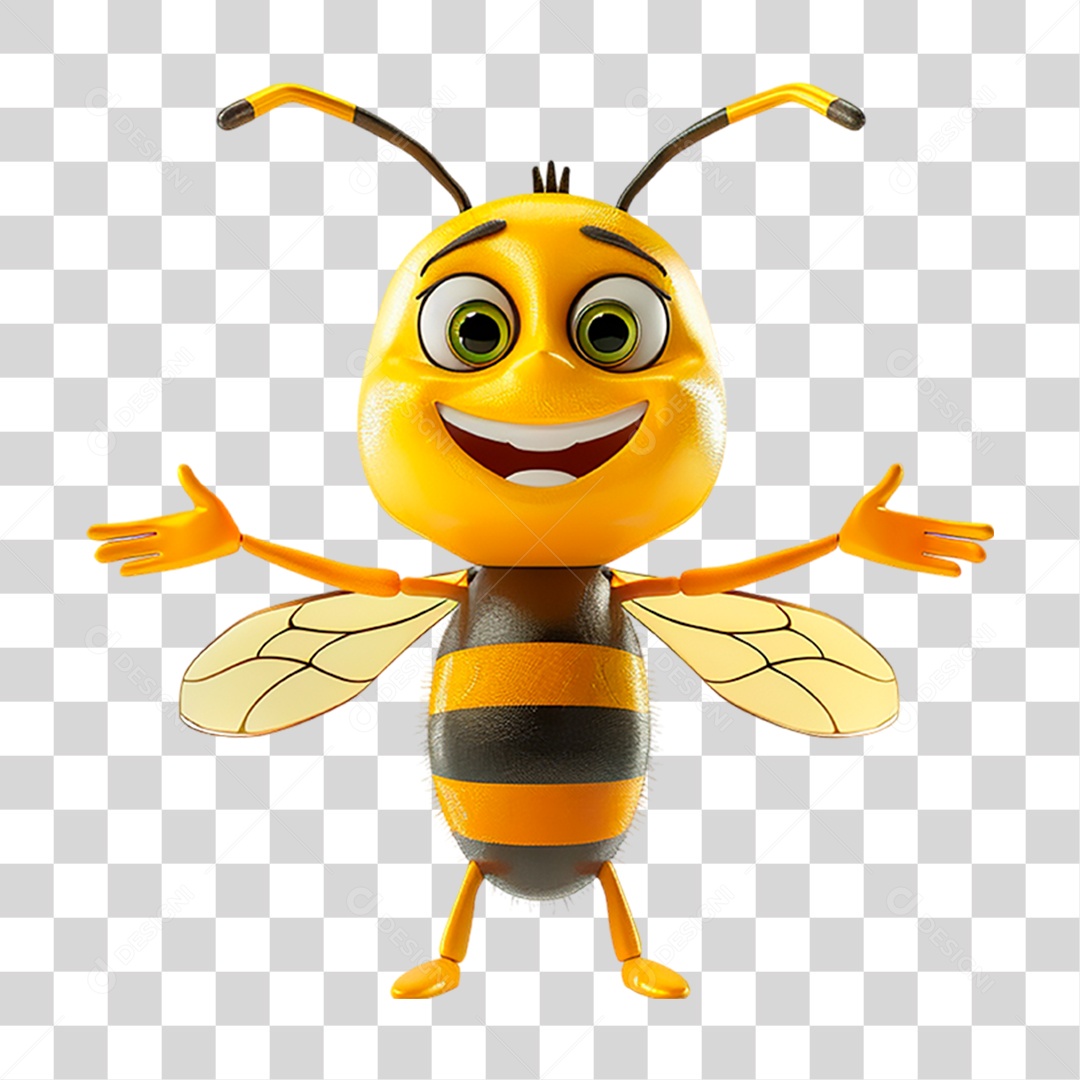 Mascote Abelha PNG Transparente