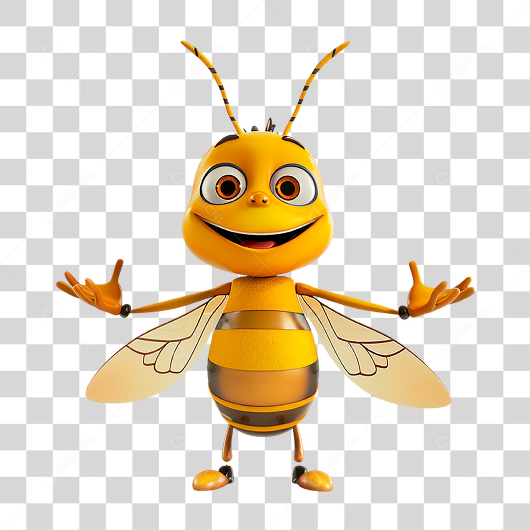 Mascote Abelha PNG Transparente