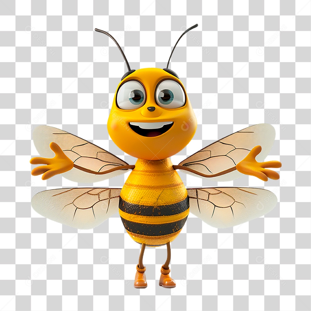 Mascote Abelha PNG Transparente